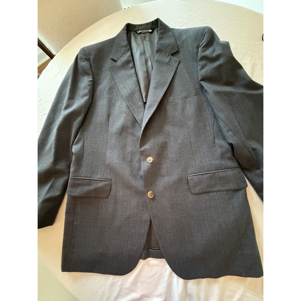 John Alexander Gray Worsted Wool 2-Button Sport Coat 42R Dry Clean Only